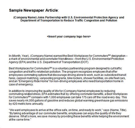 FREE 8+ Newspaper Article Samples in PDF, Word, PSD .